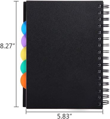 PP Cover Project Notebook A5 с горизонтальной линией внутри страниц и цветными разделителями PP